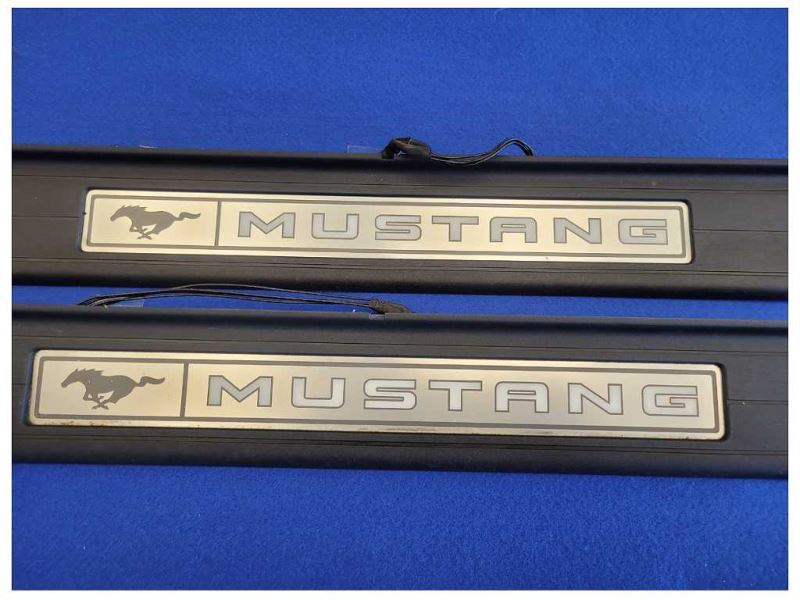 2015-2023 Ford Mustang GT S550 Pair Door Sill Plates Lighted Scuff 2610 - The Parts Farm