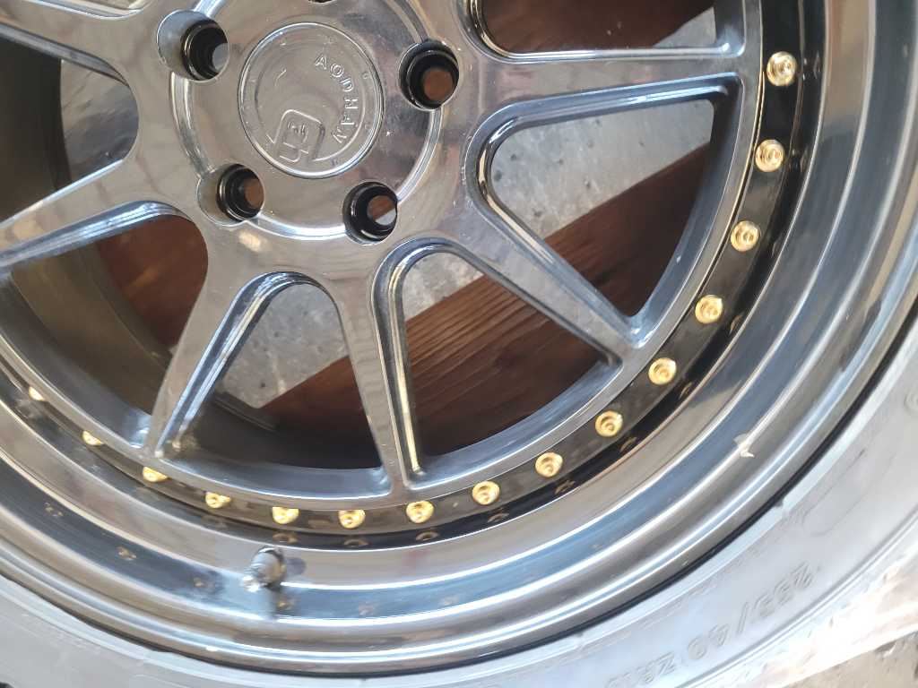 2015-2023 Ford Mustang GT S550 3 Aodhan Wheels 19x8.5 Black Spoke Tire 2638 - The Parts Farm