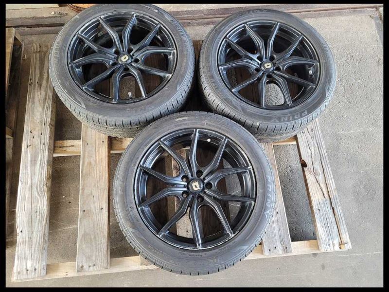 2011-2014 Ford Mustang GT 3 Drag Wheel 18x8 Black Spoke Painted Tire Scuffs - The Parts Farm