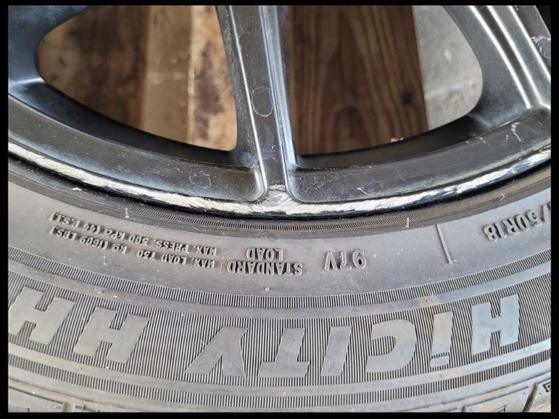 2011-2014 Ford Mustang GT 3 Drag Wheel 18x8 Black Spoke Painted Tire Scuffs - The Parts Farm