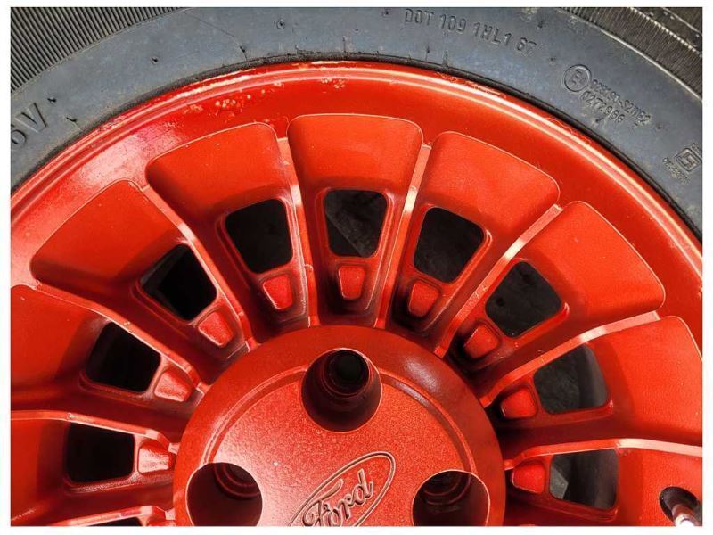 1987-1993 Ford Mustang GT 5.0L Wheel 15x7 Scuffs Tire Paint Red 2299 - The Parts Farm
