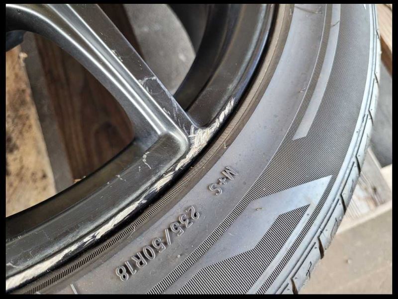 2011-2014 Ford Mustang GT 3 Drag Wheel 18x8 Black Spoke Painted Tire Scuffs - The Parts Farm
