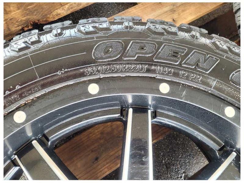 2015-2020 Ford F150 Pickup Truck Fuel Wheel 22x9.5 Black Paint Scuffs Toyo 2552 - The Parts Farm