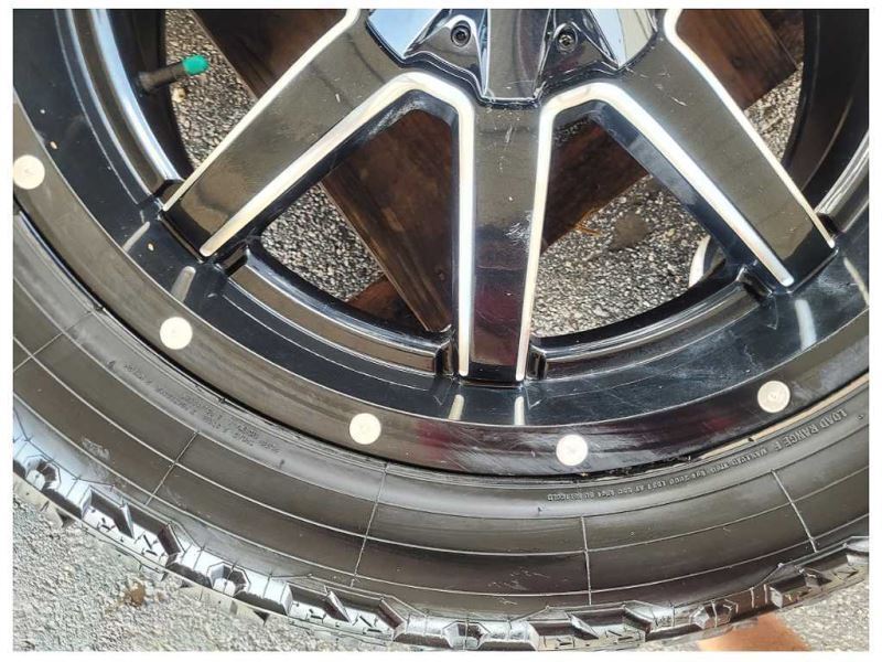 2015-2020 Ford F150 Pickup Truck Fuel Wheel 22x9.5 Black Paint Scuffs Toyo 2552 - The Parts Farm