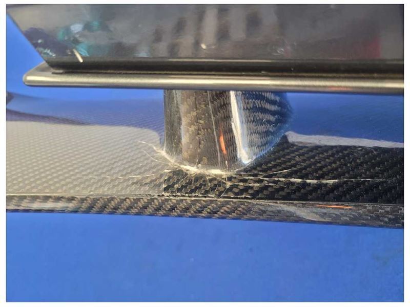 2014 Audi R8 V10 Coupe Rear Carbon Fiber Spoiler Wing Mount *Cracked* 2136 - The Parts Farm