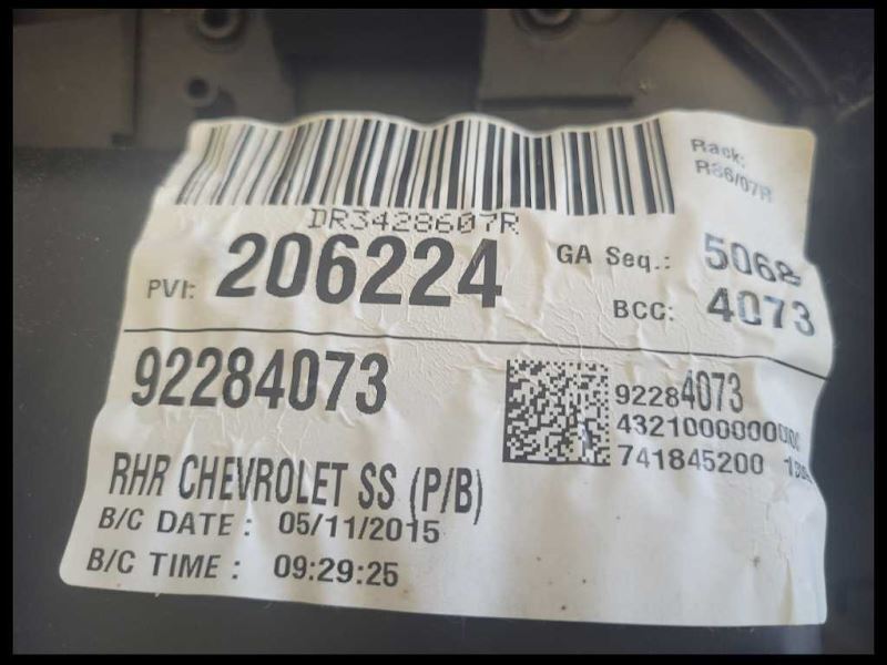 2014 2015 2016 2017 Chevrolet SS Sedan Passenger RH Rear Door Panel Trim OEM - The Parts Farm