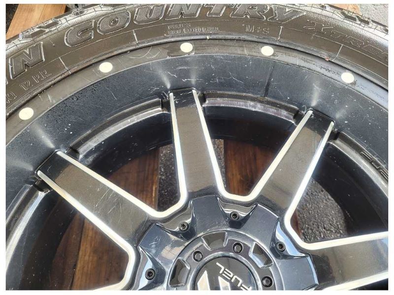 2015-2020 Ford F150 Pickup Truck Fuel Wheel 22x9.5 Black Paint Scuffs Toyo 2552 - The Parts Farm