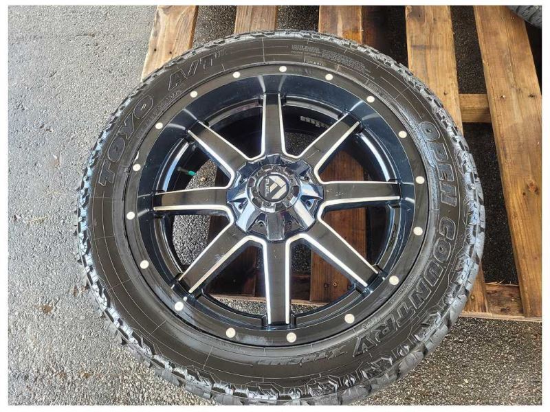 2015-2020 Ford F150 Pickup Truck Fuel Wheel 22x9.5 Black Paint Scuffs Toyo 2552 - The Parts Farm