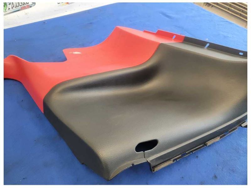 1994-1998 Ford Mustang GT Coupe Driver LH Rear Quarter Plastic Trim Red Black - The Parts Farm