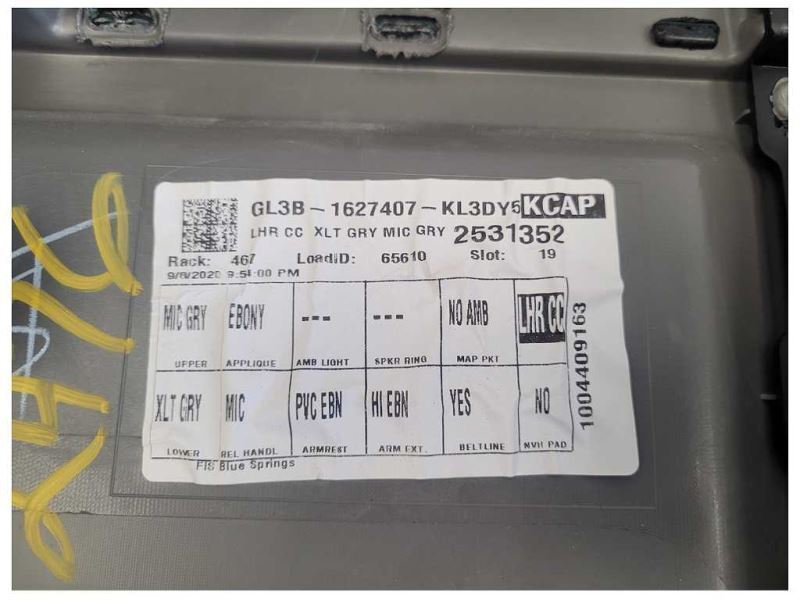 2018-2020 Ford F150 4x4 Pickup Truck Driver Rear Door Panel Card Gray 2476 - The Parts Farm