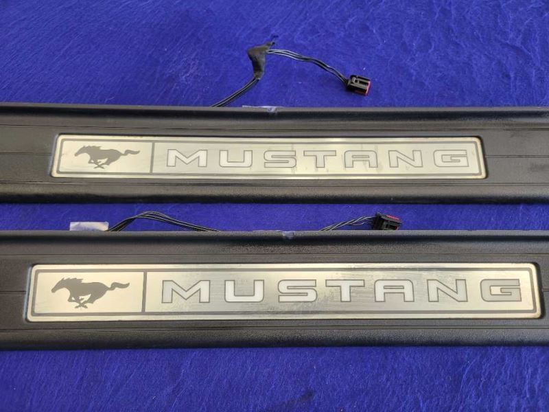 2015-2023 Ford Mustang GT S550 Pair Door Sill Plates Scuff Lighted Panel 2321 - The Parts Farm