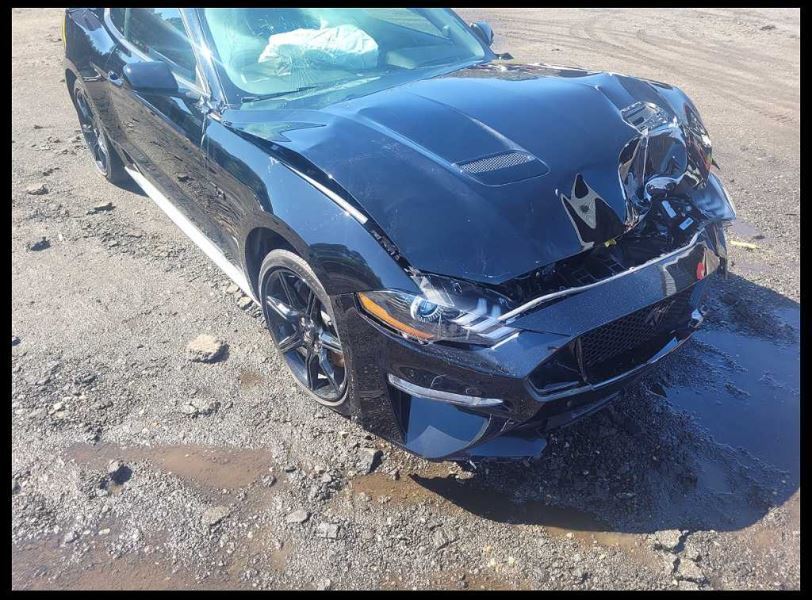 2015-2021 Ford Mustang GT S550 Aftermarket Hood Hinge Front Black Right Light - The Parts Farm