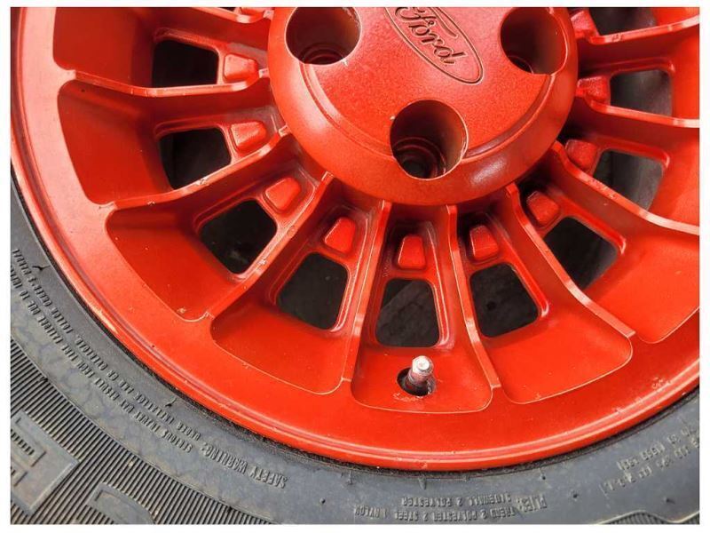 1987-1993 Ford Mustang GT 5.0L Wheel 15x7 Scuffs Tire Paint Red 2299 - The Parts Farm