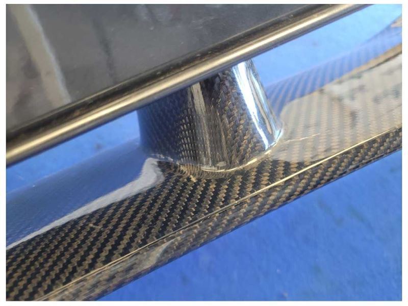 2014 Audi R8 V10 Coupe Rear Carbon Fiber Spoiler Wing Mount *Cracked* 2136 - The Parts Farm