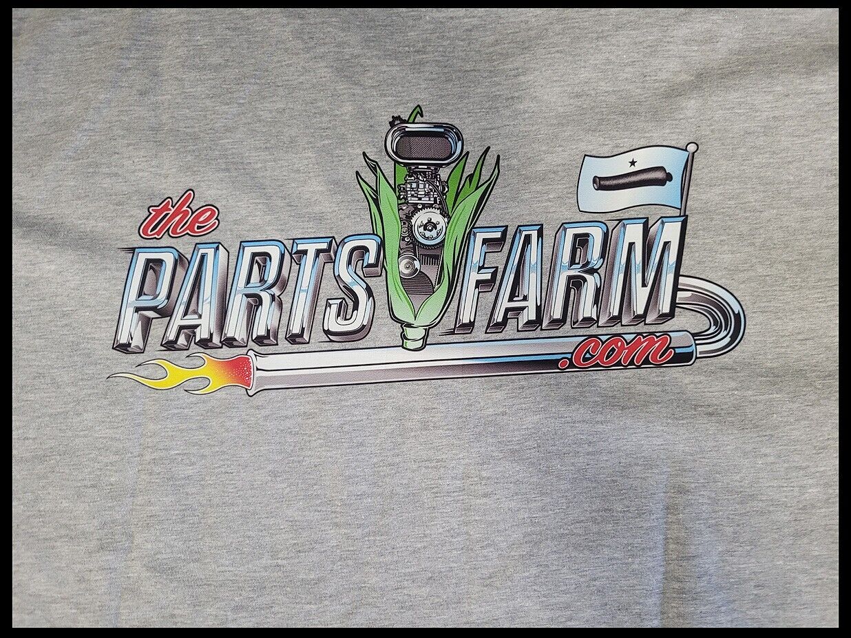 HOT!! 2022 Parts Farm Merch Logo Unisex T-Shirt Size Large in Swag Gray Shirt - The Parts Farm