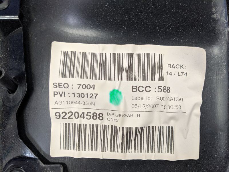 2008-2009 Pontiac G8 GT Driver Left LH Rear Door Panel Trim Molding Handle - The Parts Farm