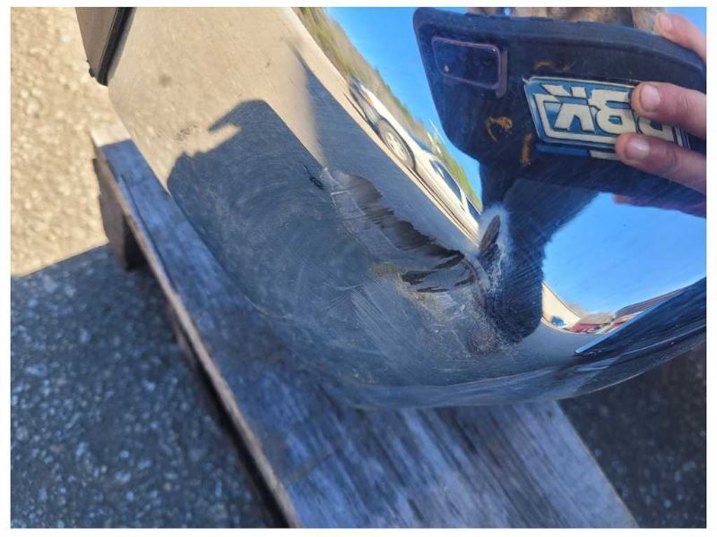 2015-2020 Ford F150 4x4 Pickup Truck Rear Bumper Receiver Chrome *Dent* 2490 - The Parts Farm