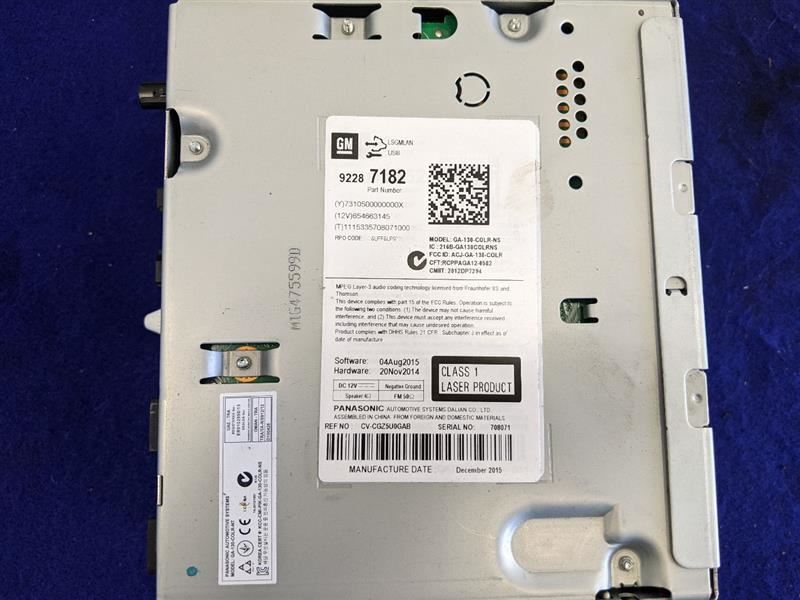 2015-2016 Chevrolet Caprice Audio Equipment Radio Receiver Mylink AM-FM-CD-MP3 - The Parts Farm