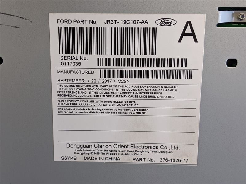 2017-2018 Ford Mustang GT Audio Radio Receiver AM FM CD Single Disc OEM Factory - The Parts Farm