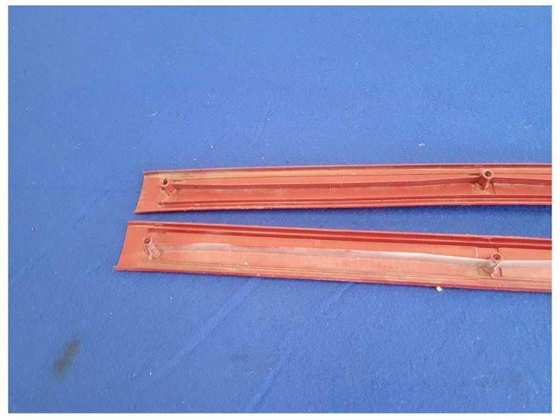 1987-1993 Ford Mustang GT LX 5.0L Pair of Door Sill Scuff Plates Red Trim 2298 - The Parts Farm