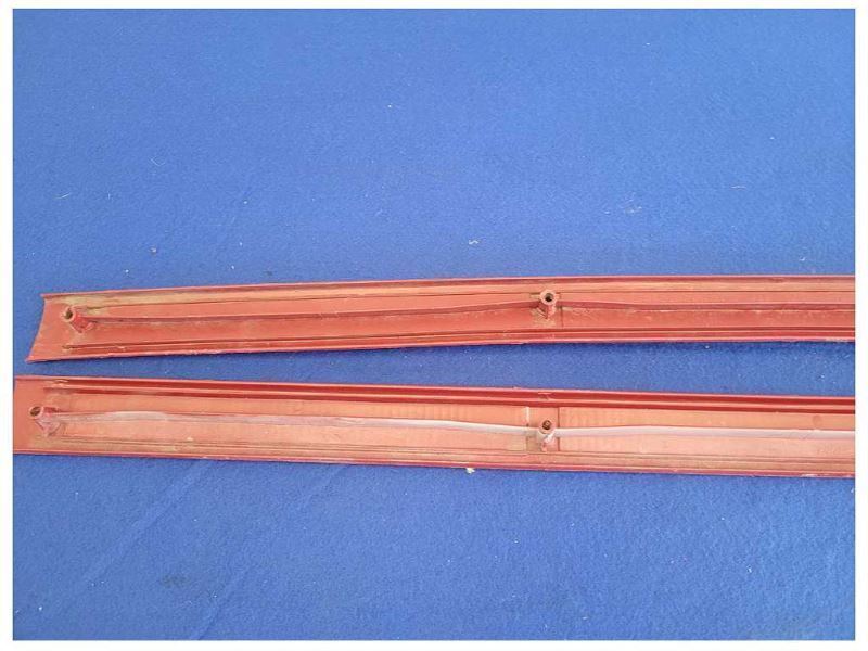 1987-1993 Ford Mustang GT LX 5.0L Pair of Door Sill Scuff Plates Red Trim 2298 - The Parts Farm