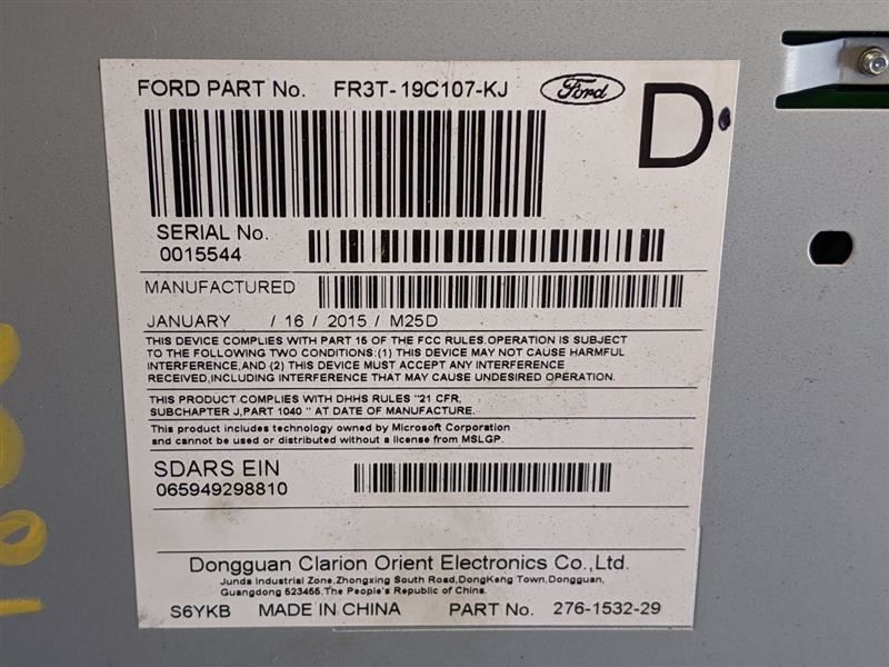 2015-2017 Ford Mustang GT EcoBoost Sync 2 W/ Navigation Radio Screen & Receiver - The Parts Farm