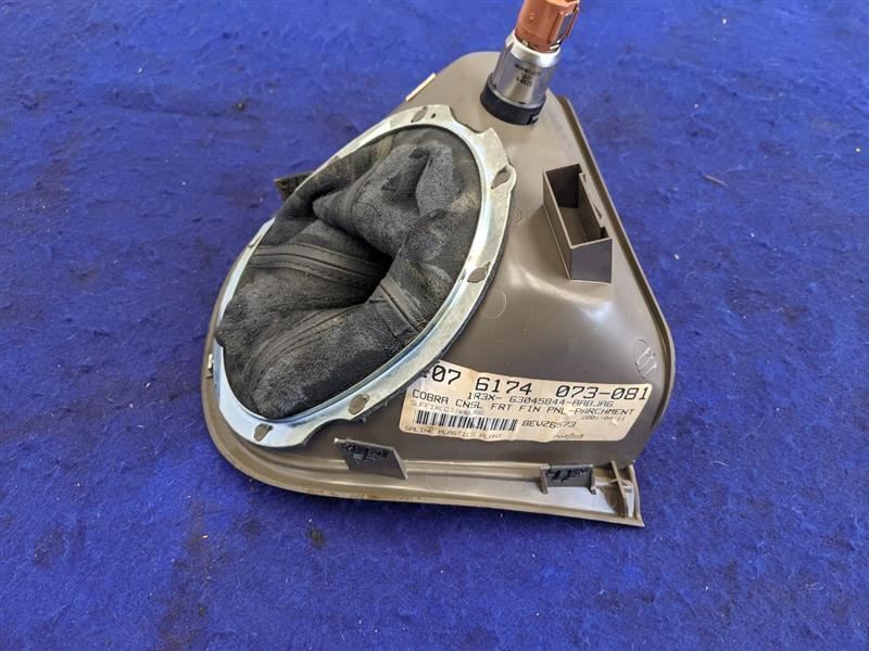 1999-2004 Ford Mustang Cobra SVT DOHC 4.6L Shifter Bezel Trim Brown Boot Leather - The Parts Farm