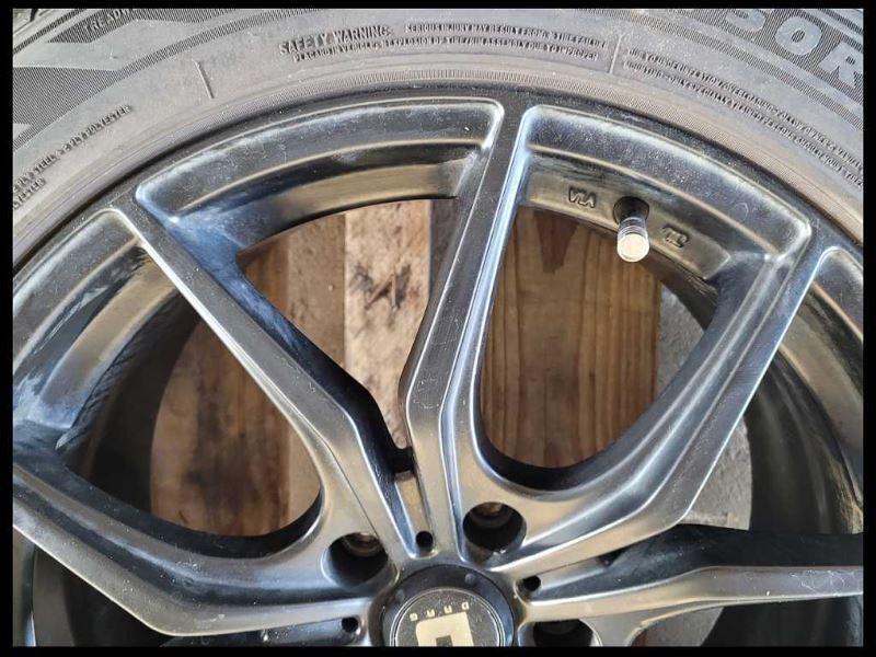 2011-2014 Ford Mustang GT 3 Drag Wheel 18x8 Black Spoke Painted Tire Scuffs - The Parts Farm