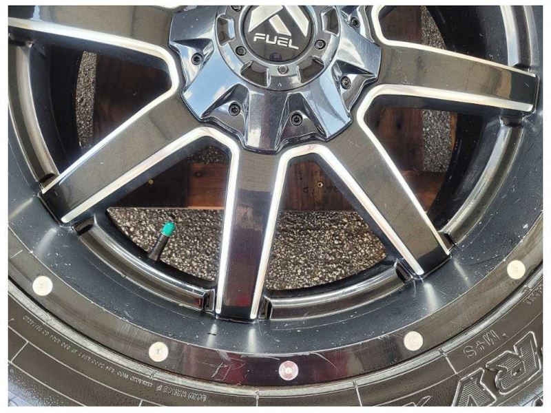 2015-2020 Ford F150 Pickup Truck Fuel Wheel 22x9.5 Black Paint Scuffs Toyo 2552 - The Parts Farm