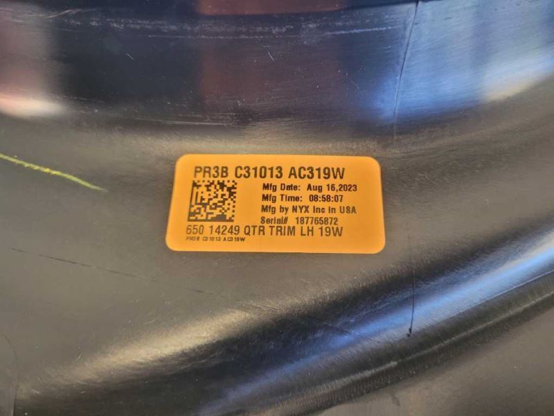 2024 Ford Mustang GT S650 Coupe Driver Rear Quarter Plastic Trim Panel 2500 - The Parts Farm