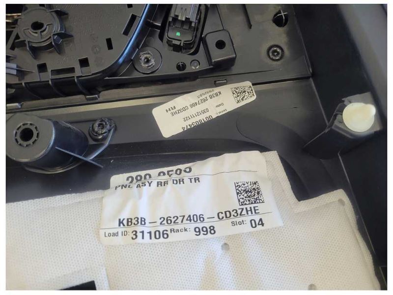 2019-2020 Ford Ranger Pickup Truck Passenger Rear Door Panel Card 2499 - The Parts Farm