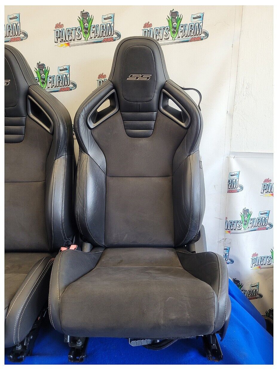 2010-2015 Chevrolet Camaro SS Recaro Coupe Bucket Leather Suede Seats Seat 2592 - The Parts Farm