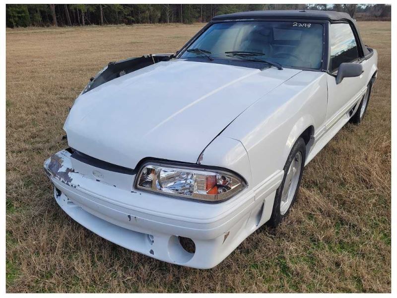 1987-1993 Ford Mustang GT 5.0L Convertible Gas Fuel Door Cap Paint White 2298 - The Parts Farm