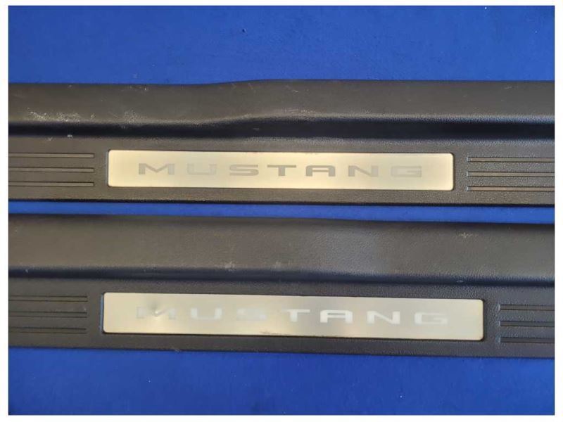 2011-2014 Ford Mustang GT Pair Door Sill Scuff Plates Lighted *Broke Tab* 2606 - The Parts Farm