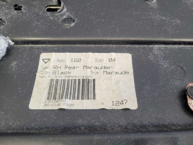 2003-2004 Mercury Marauder 4.6L 4v Passenger Rear Door Panel Card 1296 - The Parts Farm