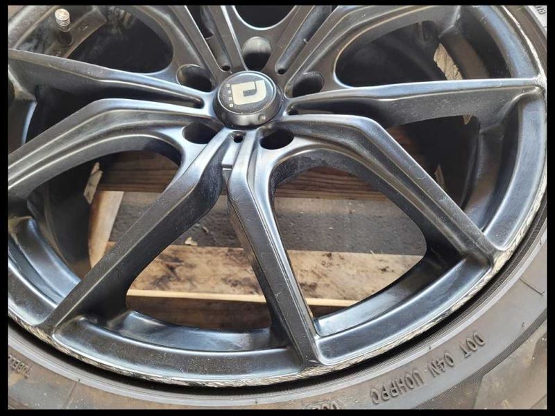 2011-2014 Ford Mustang GT 3 Drag Wheel 18x8 Black Spoke Painted Tire Scuffs - The Parts Farm