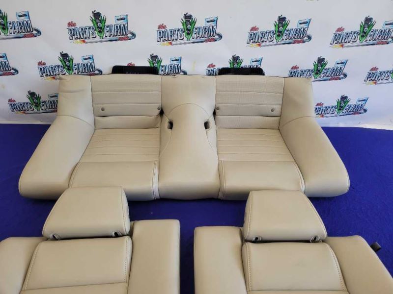 2011-2014 Ford Mustang GT Rear Back Top Bottom Beige Leather Coupe Seats 2352 - The Parts Farm