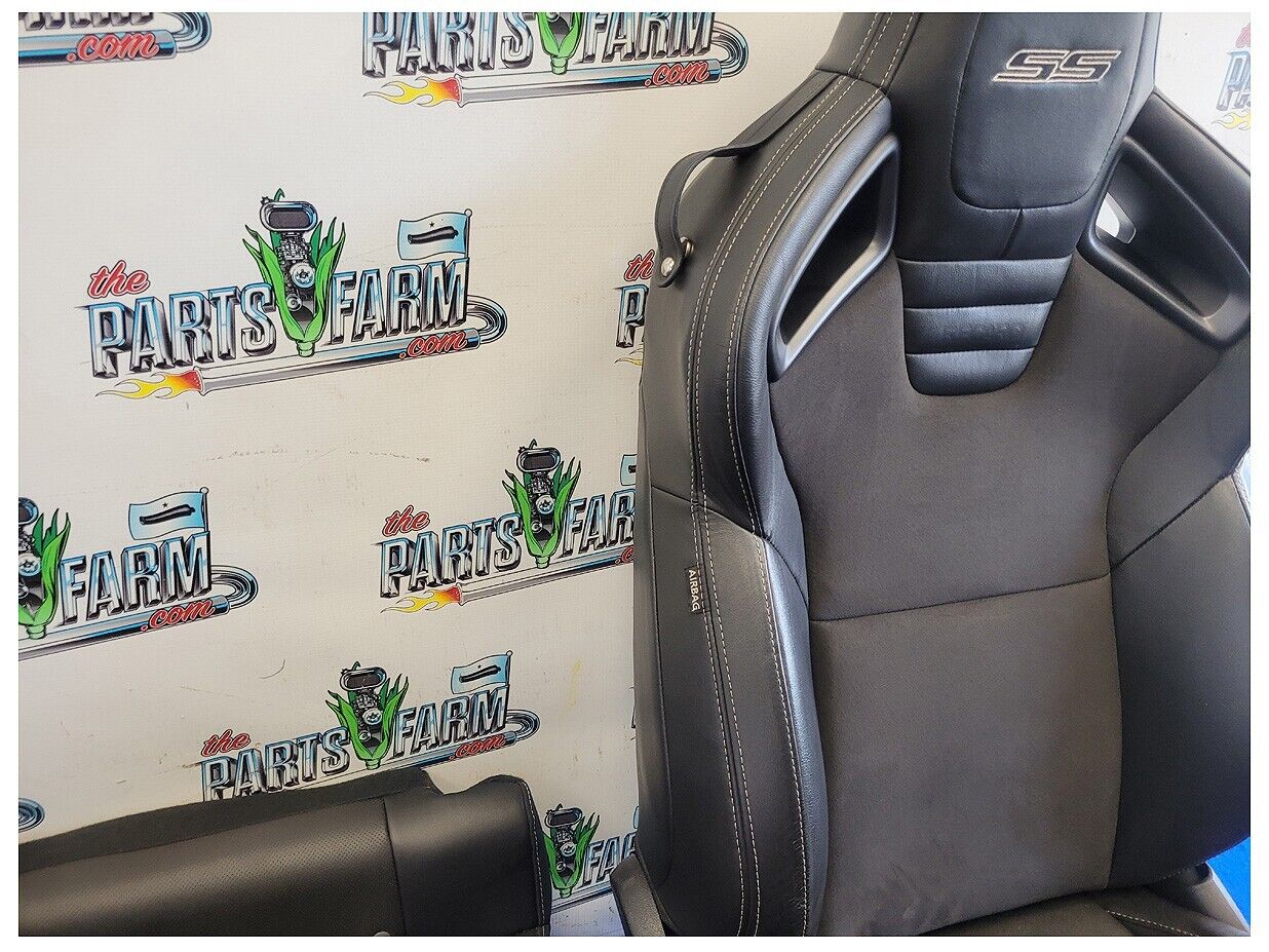 2010-2015 Chevrolet Camaro SS Recaro Coupe Bucket Leather Suede Seats Seat 2592 - The Parts Farm