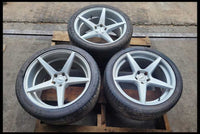 2015-2021 Ford Mustang GT S550 3 Wheels Velgen 20x9 20x10.5 Silver Spoke Rash - The Parts Farm