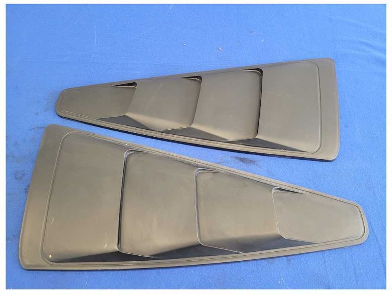 2005-2014 Ford Mustang GT Coupe Pair Side Louvers Window Paint Matte Black 2585 - The Parts Farm