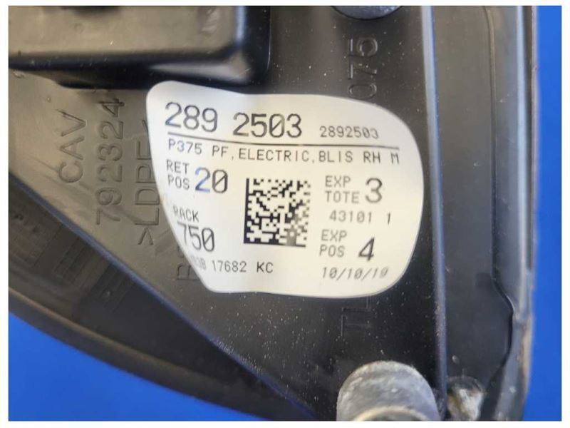 2019-2020 Ford Ranger Pickup Truck Passenger Rear View Mirror Power BLIS 2499 - The Parts Farm