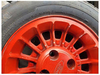 1987-1993 Ford Mustang GT 5.0L Wheel 15x7 Scuffs Tire Paint Red 2299 - The Parts Farm