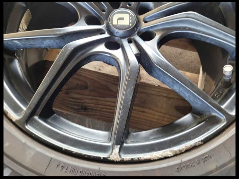 2011-2014 Ford Mustang GT 3 Drag Wheel 18x8 Black Spoke Painted Tire Scuffs - The Parts Farm