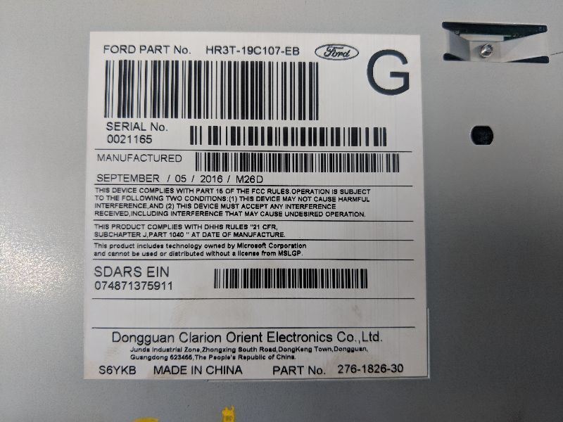 2015 2016 2017 Ford Mustang GT Audio Equipment Radio HD Receiver HR3C-19C107-EB - The Parts Farm