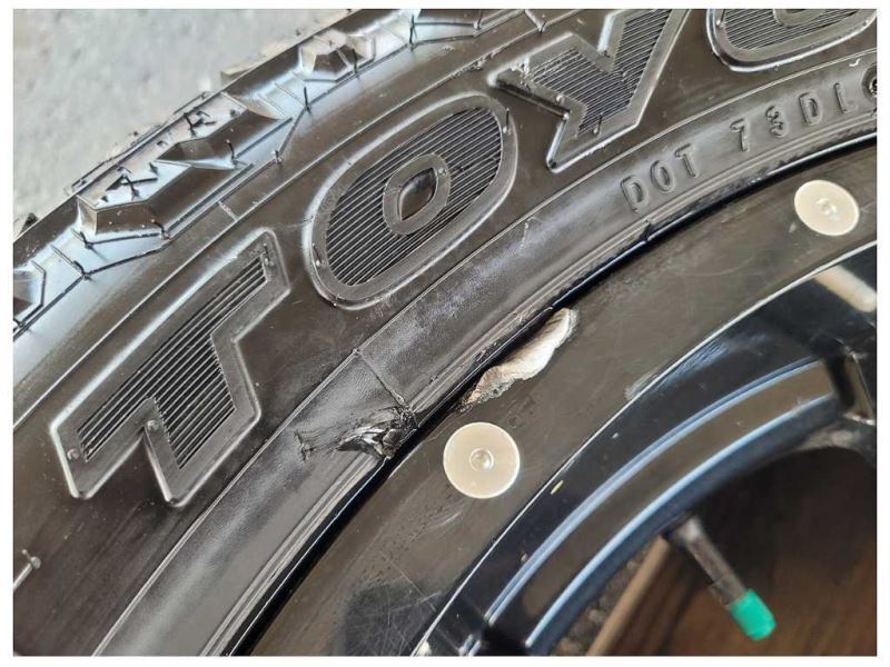 2015-2020 Ford F150 Pickup Truck Fuel Wheel 22x9.5 Black Paint Scuffs Toyo 2552 - The Parts Farm