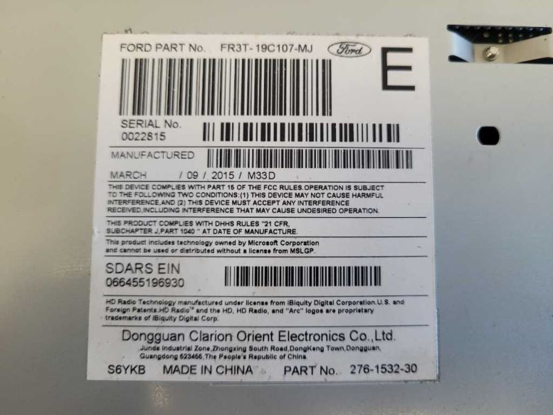 2017 Ford Mustang GT S550 Sync 2 Receiver Non Nav CD Slot Heat Cool Seats 2632 - The Parts Farm