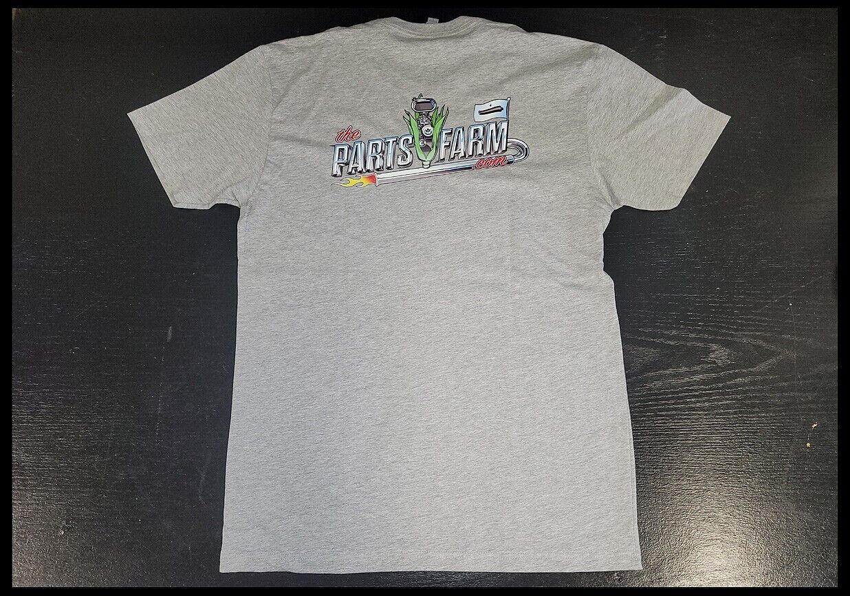 HOT!! 2022 Parts Farm Merch Logo Unisex T-Shirt Size Small in Swag Gray Shirt - The Parts Farm