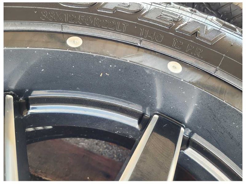 2015-2020 Ford F150 Pickup Truck Fuel Wheel 22x9.5 Black Paint Scuffs Toyo 2552 - The Parts Farm