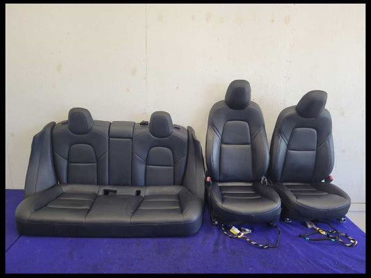 2017-2020 Tesla Model 3 Long Range Set Seats Driver Passenger Black Bucket