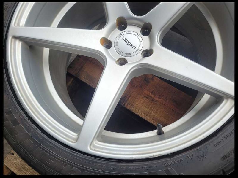 2015-2021 Ford Mustang GT S550 3 Wheels Velgen 20x9 20x10.5 Silver Spoke Rash - The Parts Farm